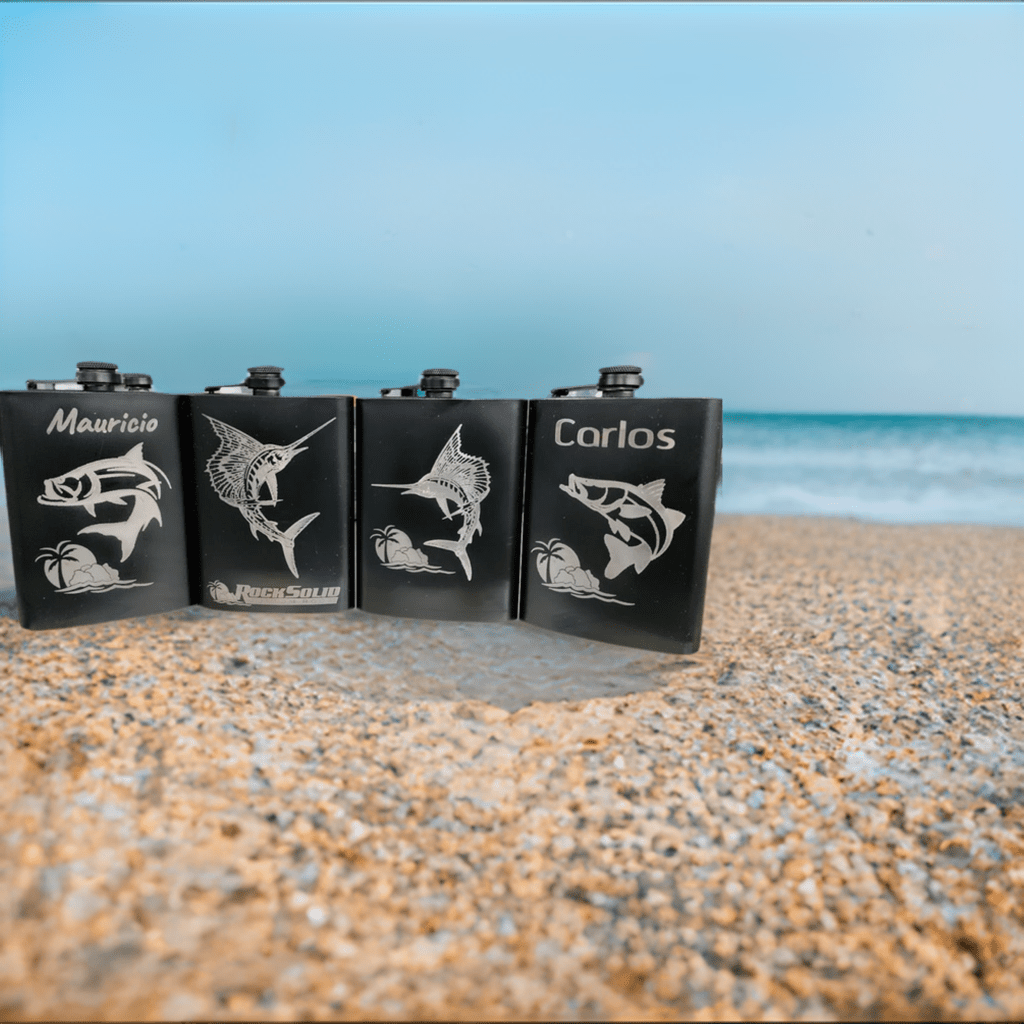 Custom Laser Engraved 8oz Flasks – Rock Solid Custom Rods